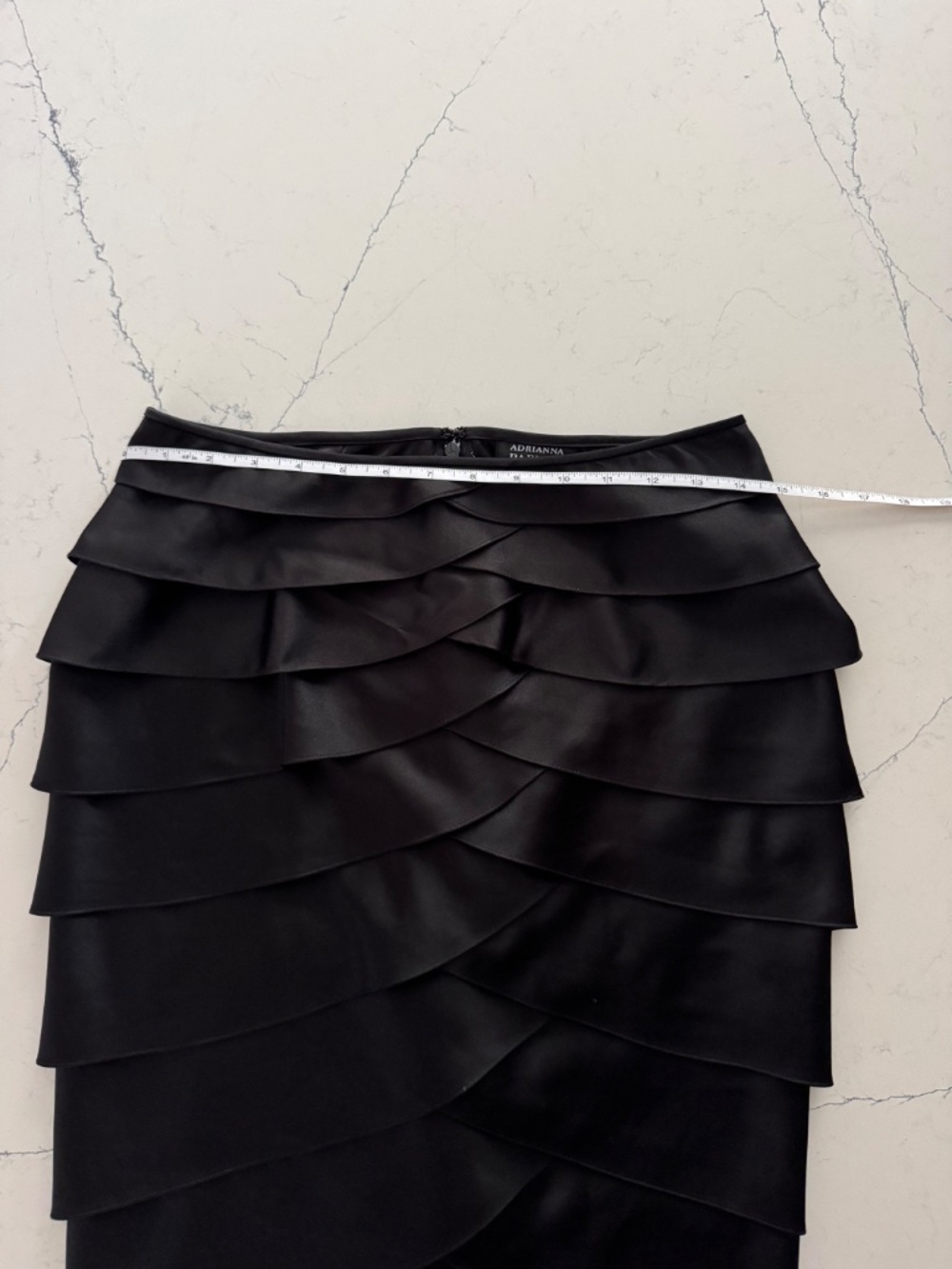 Adrianna Papell Tulip Tiered Satin Skirt Size 6 - Picture 9 of 9